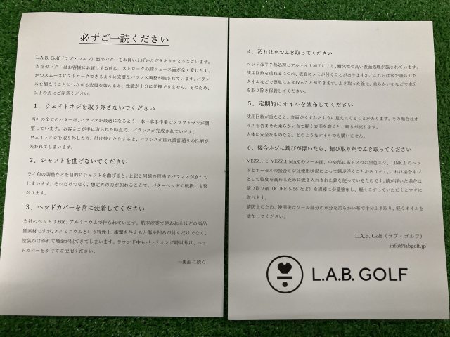 中古 L.A.B GOLF OZ.1パター ゴルフ用品
